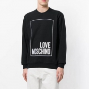 L码，LOVE MOSCHINO 爱莫斯奇诺 男子印花logo长袖卫衣