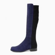 多色可选：STUART WEITZMAN 斯图尔特·韦茨曼 HALF N HALF系列 女士绒面革低跟长靴 +凑单品
