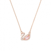 SWAROVSKI 施华洛世奇 Dazzling Swan系列 5469989 镂空粉红天鹅项链 349元包邮包税（需用券）