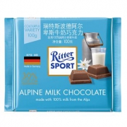 Ritter SPORT 瑞特斯波德 阿尔卑斯牛奶巧克力 100g *19件 97.22元（合5.12元/件）