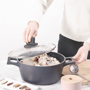 PLUS会员：MINISO 名创优品 铝压铸双耳汤锅 24cm