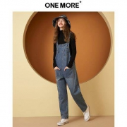 双11返场：ONE MORE 11GJ947624 女士牛仔背带裤