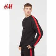 11日0点、双11预告： H&M DIVIDED 0721476 条纹加绒卫衣