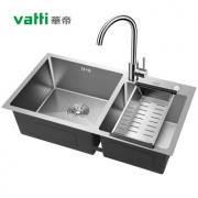 装修党：VATTI 华帝 092204 304不锈钢手工加厚水槽洗碗池 配龙头 +凑单品 555.2元包邮（双重优惠，下单送沥水盆）