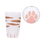 日本进口石塚硝子可爱猫爪杯果汁牛奶杯水杯玻璃杯300ml