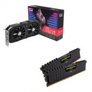 XFX 讯景 RX5700 XT 黑狼 游戏显卡 + 海盗船16G（8G*2） DDR4 3000 内存