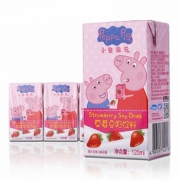 PLUS会员： Peppa Pig 小猪佩奇 草莓味豆奶 125ml*4盒 *33件