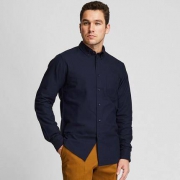 UNIQLO 优衣库 419010 男装 牛津纺修身衬衫(长袖)