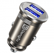 登徒 金属机身车载充电器 双USB口 5.8元（需用券）