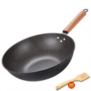 完美太太 麦饭石炒锅 30cm 无盖款 送木铲 14元包邮（需用券）