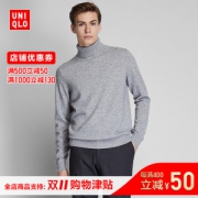 优衣库 100%山羊绒 男士纯色高领毛衣