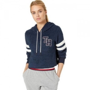 L码，Tommy Hilfiger 汤米·希尔费格 女士条纹套头连帽衫