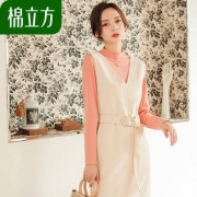 棉立方 19CE1290 女士毛呢背心裙