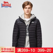 英国 龙狮戴尔 600蓬90%鹅绒 男士短款连帽羽绒服