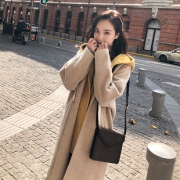 【反季清仓】双面羊绒连帽毛呢外套