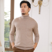 男士春秋加厚款 高领套头羊毛衫
