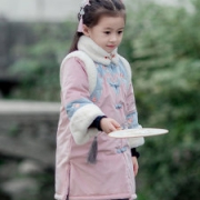 可问 女童加厚汉服 复古棉服