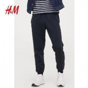 H＆M 0763988 男士加绒加厚直筒束脚裤