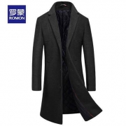 罗蒙 DY18HF16633 男士中长款毛呢大衣