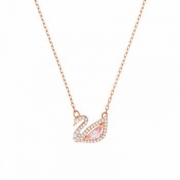 SWAROVSKI 施华洛世奇 Dazzling Swan系列 5469989 镂空粉红天鹅项链