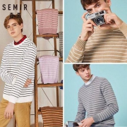 Semir 森马 19-008071428 男士全棉条纹针织衫