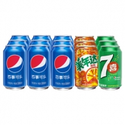 限西北：百事可乐 330ml*9罐+美年达橙味 330ml*3罐+7喜 七喜 柠檬味汽水 330ml*3罐 23.9元