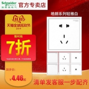 Schneider Electric 施耐德 皓朗白 86型五孔插座 10只装
