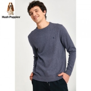 Hush Puppies 暇步士 男士混羊绒 圆领长袖针织衫