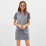 11日0点、双11预告： Bershka 巴适卡 00693492802 圆领短袖连衣裙