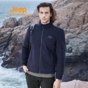断码好价 Jeep 男士户外防风保暖 抓绒衣外套 YKK拉链