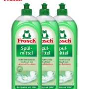 德国进口  Frosch 柠檬浓缩洗洁精 750ml*3瓶 赠稀释瓶