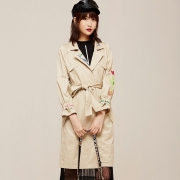 双11预告：MARK FAIRWHALE 马克华菲 429313037009 女士中长款风衣 低至102.58元