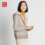 UNIQLO 优衣库 418238 女装 仿羊羔绒连帽运动开衫