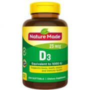 28日0点、黑五全球购： Nature Made 维生素D3 25 mcg（1000 IU）软凝胶 300粒