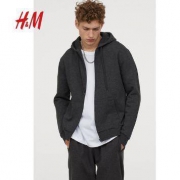 双11预告：H&M 0685812 男士加厚加绒连帽外套