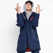 LEE X-LINE 男士中长款字母印花厚羽绒服