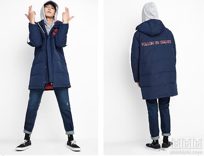 LEE男士中长款羽绒服