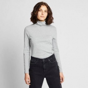 UNIQLO 优衣库 418229 罗纹棉质两翻领T恤