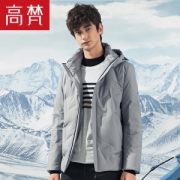 高梵 19年新款 男士加厚连帽羽绒服  90%白鸭绒