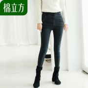 棉立方 19DN926 女士高腰加绒牛仔裤