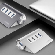 奥睿科 USB分线器 3.0高速扩展一拖四HUB集线器 全铝银 M3H4-U32