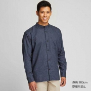 UNIQLO 优衣库 426299 男士法兰绒立领衬衫(长袖)