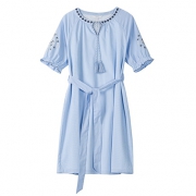 Lagogo 拉谷谷 HALL324F40 女士圆领短袖连衣裙 124元