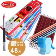 掌握 三角杆原木铅笔 12支装 送卷笔刀+延长器 5.5元（需用券）
