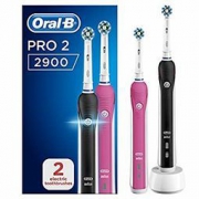 再降价、中亚Prime会员：BRAUN 博朗 Oral-B 欧乐-B Pro 2 2900 3D智能电动牙刷 2支装