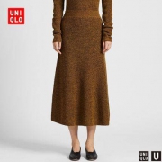 UNIQLO 优衣库 420989 女士羊毛混纺喇叭裙