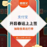 支付宝：搜索【回家过年】即刻参与春运上上签活动