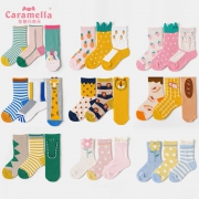 caramella 宝宝棉质中筒袜 3双 15.9元包邮（需用券）