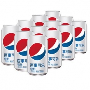PLUS会员：百事可乐 Pepsi 轻怡 零卡路里 汽水碳酸饮料 330ml*12罐*2件