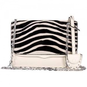 Rebecca MINKOFF 斑马印花女士小号复古白色皮革斜挎包 HF17ECZX48-101